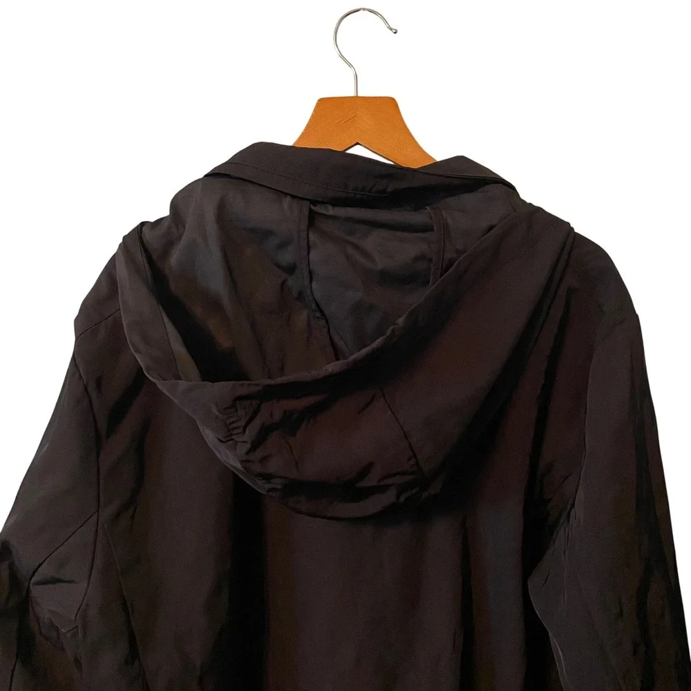 Calvin Klein Hooded Lightweight Jacket Black Zip Front Pockets Men's‎ Size L
